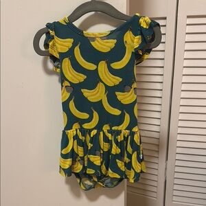 Posh Peanut Banana Print Body Suit Twirl Dress